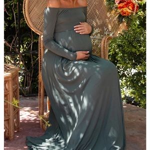 Pink blush maternity maxi dress